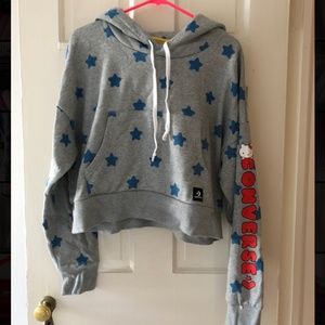 hello kitty x converse cropped hoodie